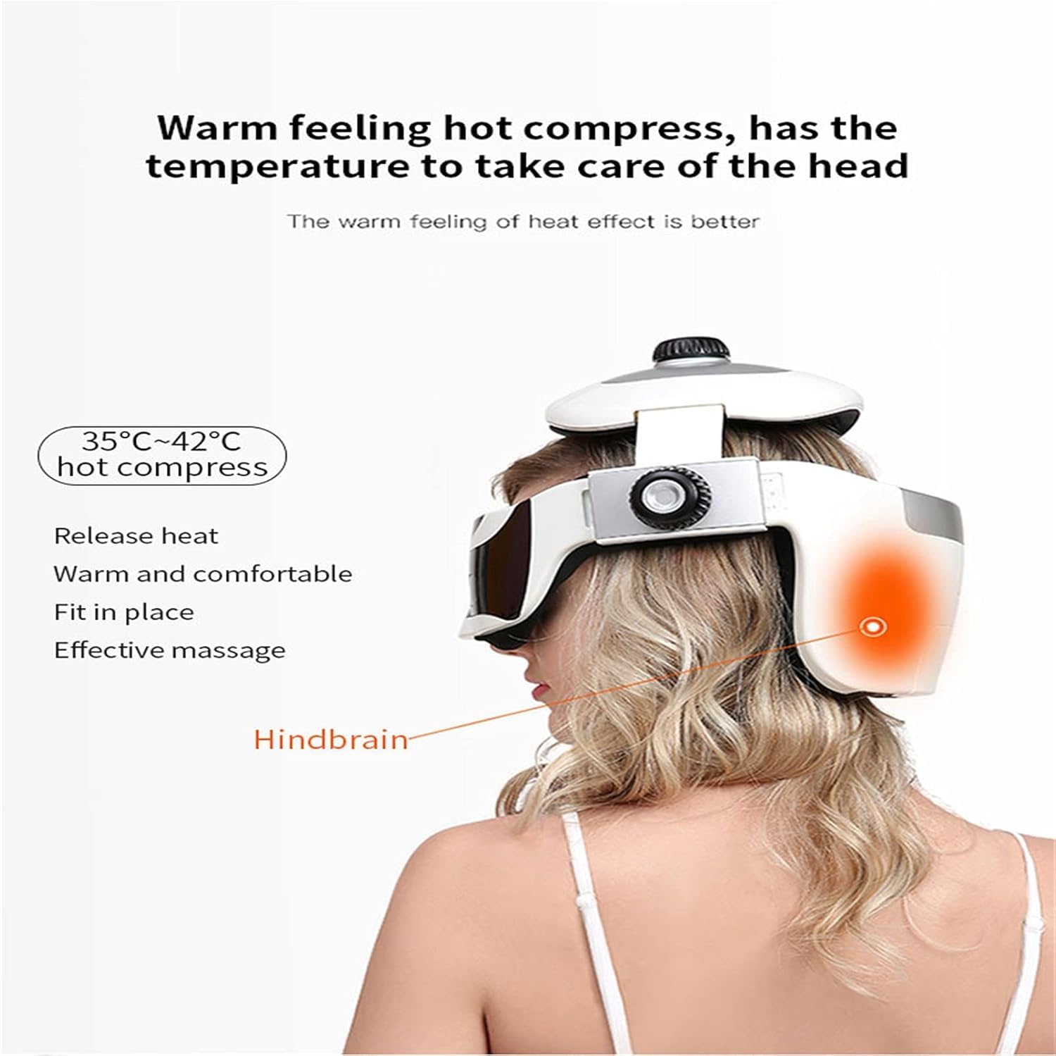 Massaggio al Collo Senza Fili, Riscaldamento Elettrico, Casco per Massaggio alla Testa, Pressione dell'Aria Automatica, Vibrazione, Massaggiatore per Il Collo, Stimolatore Muscolare, As