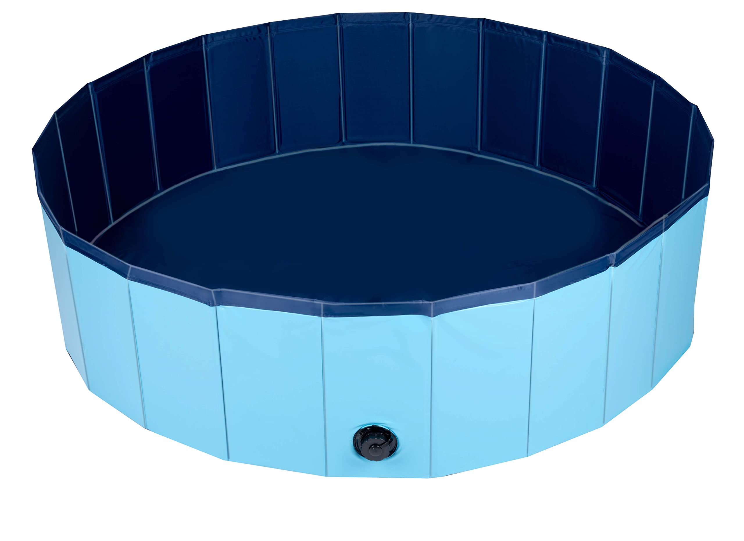 Haustier Hundepool - 120 x 30 CM - Mittlere Hunderassen - Faltbares Hundebad - Rutschsicherer Boden - mit Entleerventil - Blau