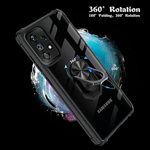 Miniatura 8 de Niopiee Funda para Samsung Galaxy A53 5G, delgada, transparente, a prueba de golpes, con soporte de cristal templado, protector de pantalla de