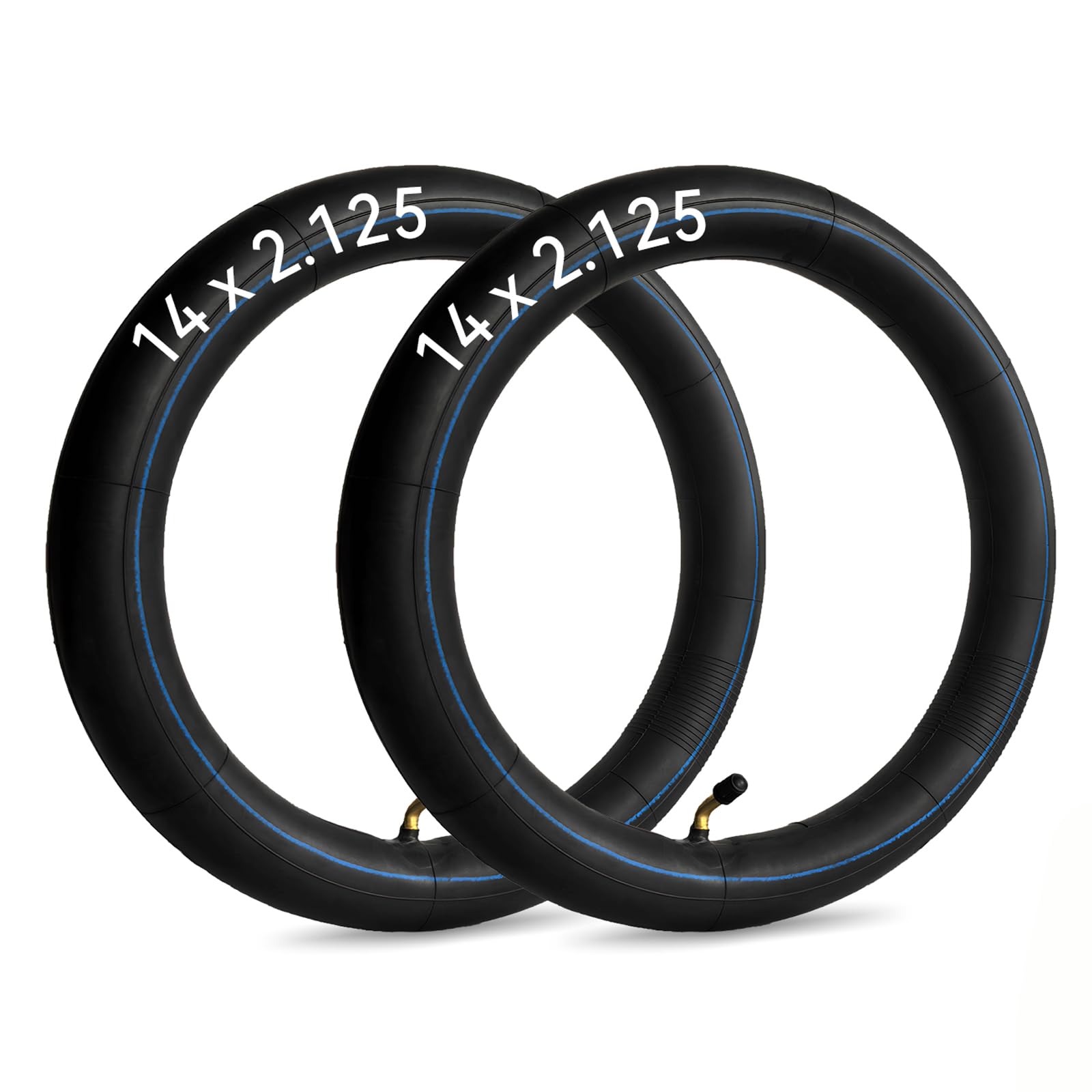 2 Pack 14 x 2.125 Inner Tube 14 Inch Electric Bike Tubes with Angled Valve Stem for Replacement Electric Scooters, E-Bike 14" Bike Tire Tubes