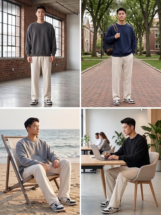 Image of GRECIILOOKS Men's Loose Mid Rise Regular | Sports Stylish Track Pant | Trouser (Available in Plus Size)