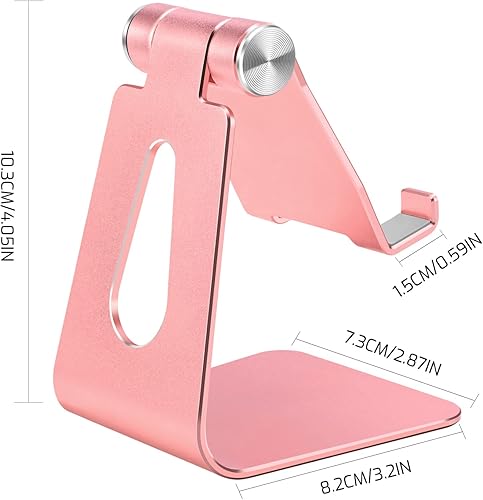 Miniatura 9 de Tofun Soporte de teléfono celular plegable de aleación de aluminio dorado, soporte de teléfono de metal de mesa con ángulo ajustable por eje