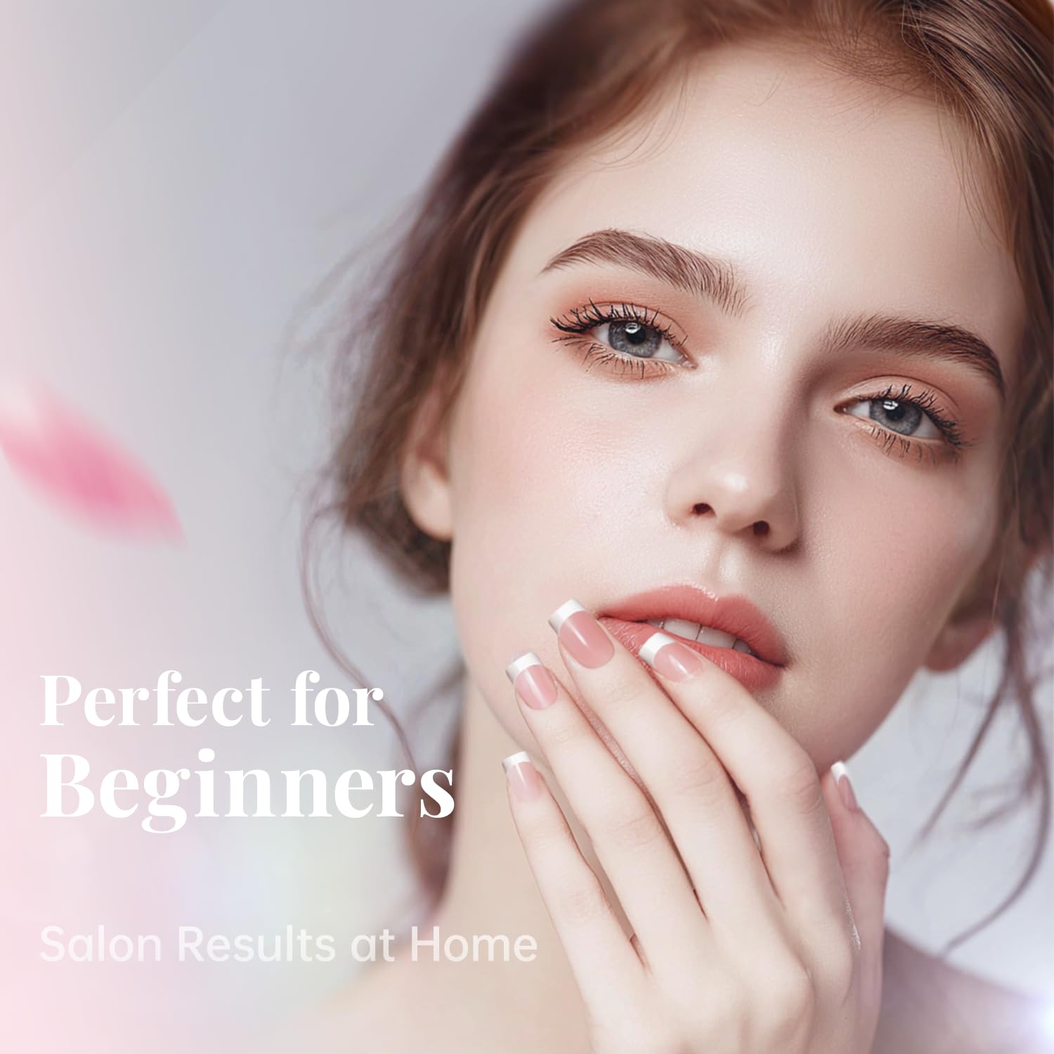 Krofaue French Nail Tips - 120PCS Acrylic White Fake Nails Art Tips 12 Sizes Half Cover False Nails Wrap Edge Square Nails with Case for DIY Nail Extensions - Image 8