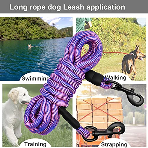 Btinesful 8Ft/12Ft/20Ft/30Ft/50Ft/75Ft Dog Tie-Out Long Tether Rope Dog Leash, Outdoor Dog Yard Leash- Large Medium Small Dogs Training, Playing, Camping,Backyard #TOP5