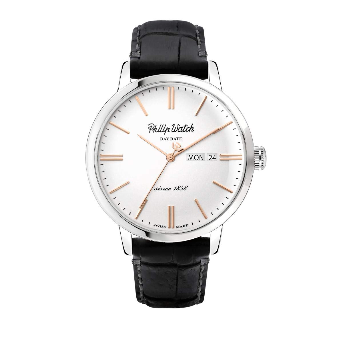 Philip Watch GRAND ARCHIVE 1940 Orologio Uomo Tempo giorno e data in Acciaio, Cuoio - R8251598011