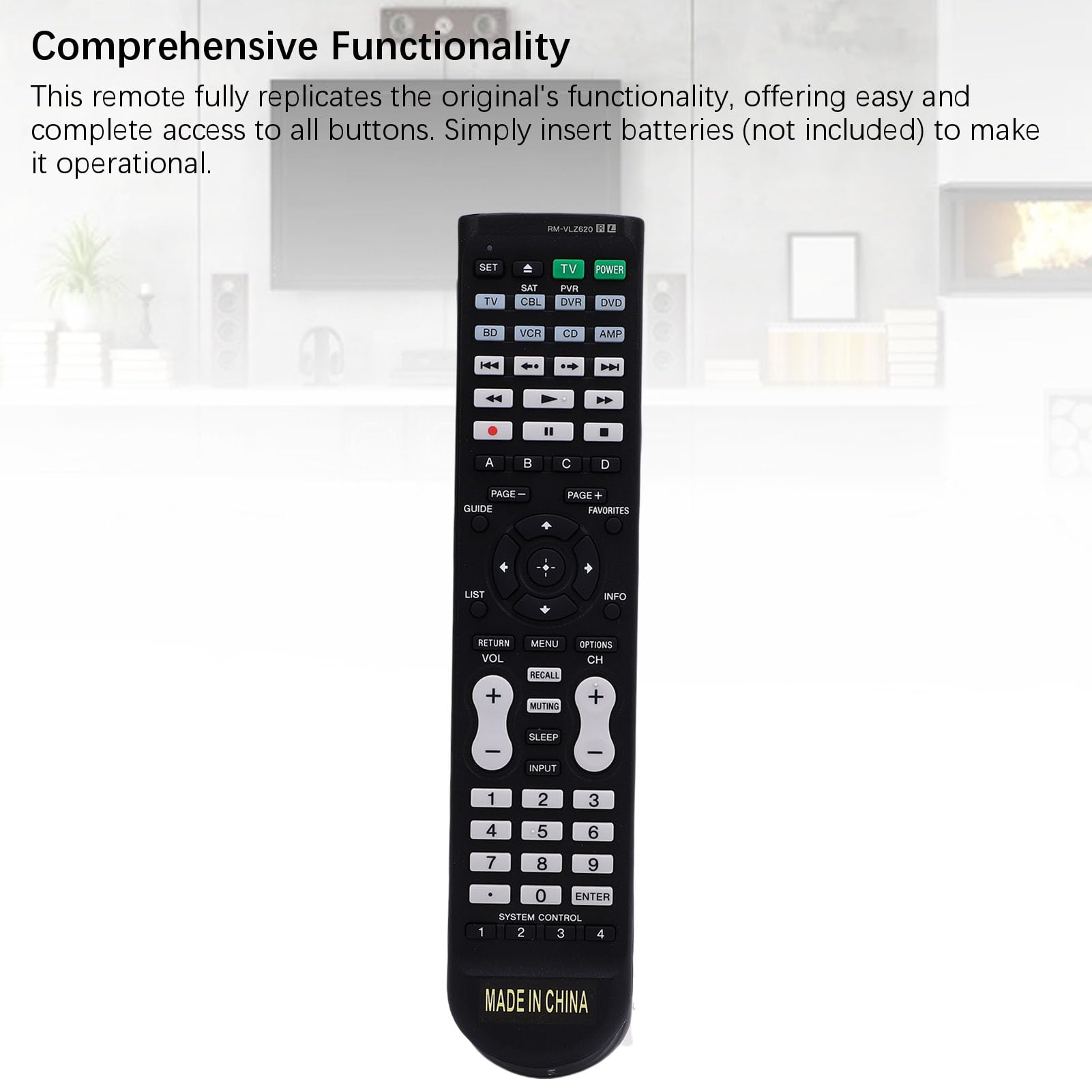 Denash Apprentissage de Remplacement de la Télécommande avec Télécommande DVD, RM VLZ620 Universel, Compatible avec TV, DVR, Magnétoscope, CD, AMP, CBL, BD pour TV DVD DVR VCR CD AMP