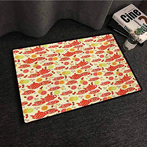 Zzmdear - Felpudo de exterior moderno estilo pop art sexy beso mujer labios boca de lunares vintage transpirable rojo blanco coral W31'xL47' Color04
