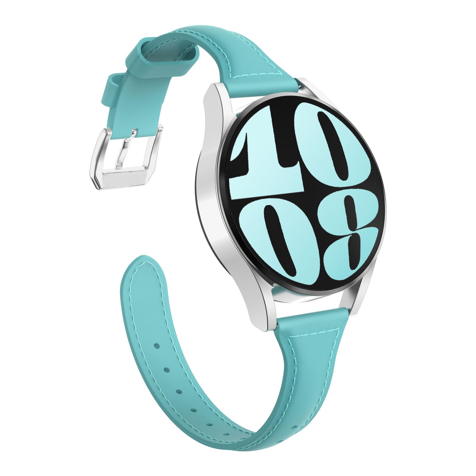 MoKo Slim Leather Band Compatible with Samsung Galaxy Watch 7 FE 6 5 4, Classic 43mm 47mm 42mm 46mm, Watch 5 Pro/3 41mm/Ac...