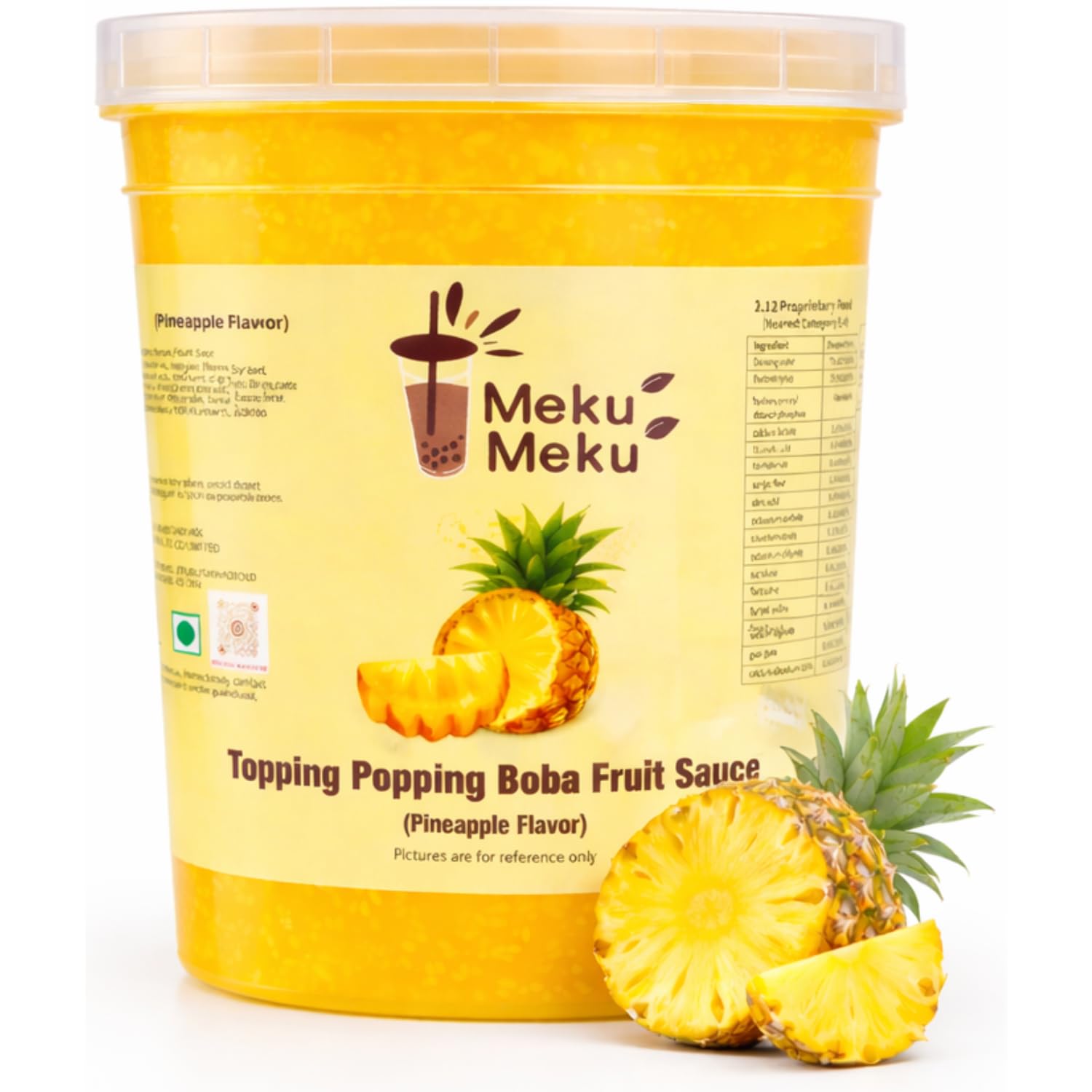 MEKU MEKU - Pineapple Popping Boba Topping Fruit Sauce (1.3kg) By COUGAR | Bursting Juice Balls for Bubble Tea, Desserts & Drinks | Sweet Tropical Pineapple Flavor | Ready to Use Boba Topping for Cafes & Home – (IMPORTED)-image-3