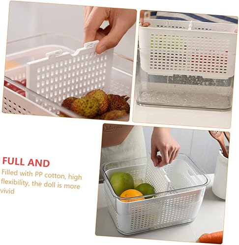 Miniatura 4 de Cabilock Recipientes de pasta de 1. Colador de cocina de 7 litros, doble capa, cesta de drenaje de verduras, de plástico, para lavar frutas,