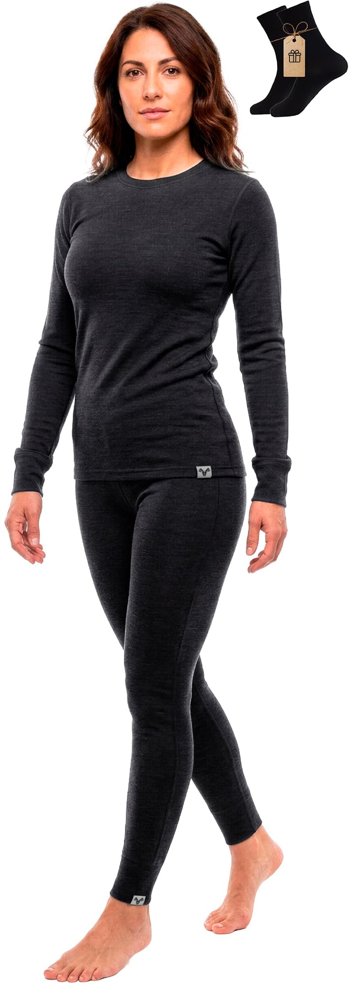 MERINNOVATION 100% Merino Unterwäsche Damen Set Leicht, Mittelgewicht, Thermounterwäsche Merinowolle, Langarm Shirt…