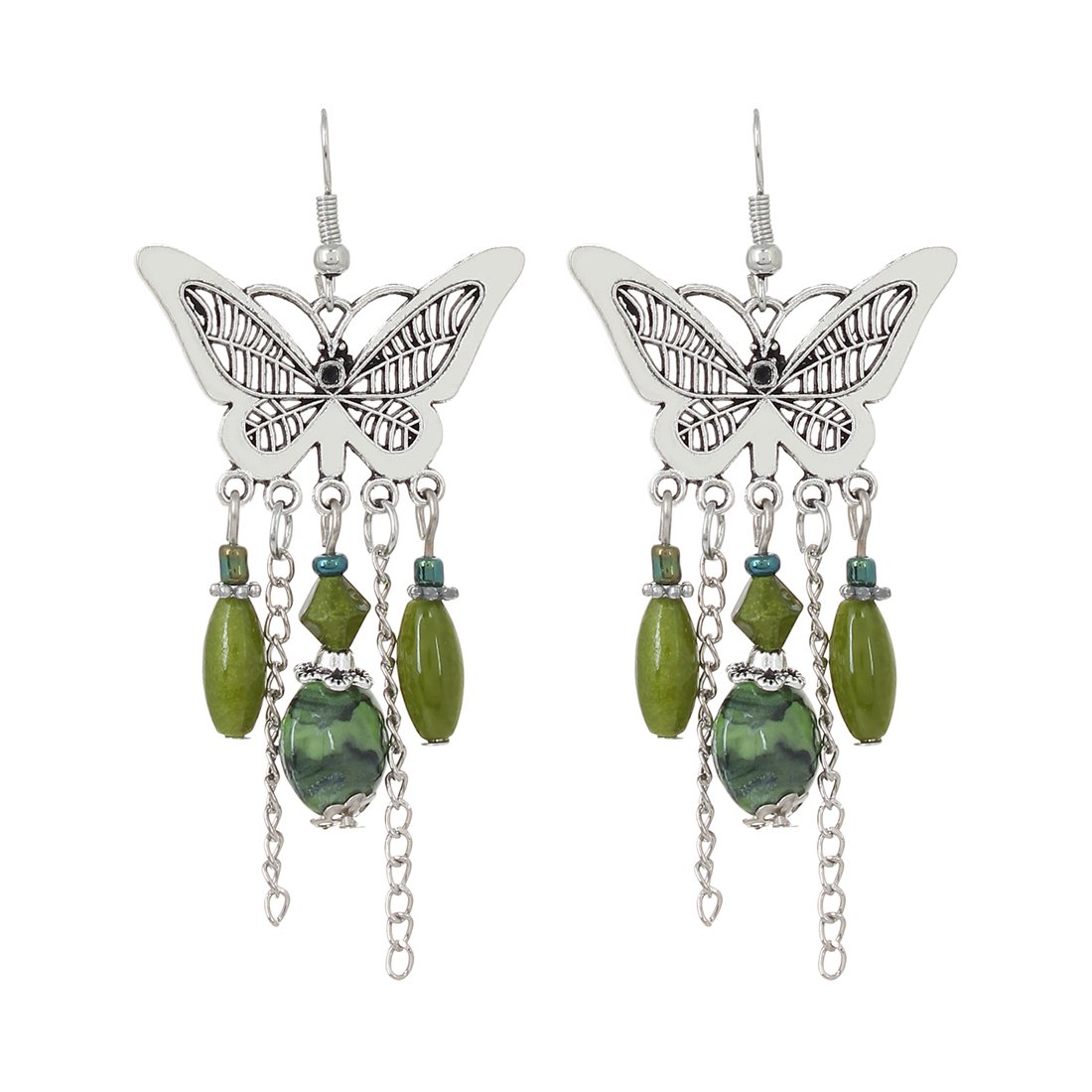 Oxidised Silver Bohemian Traditional Earrings