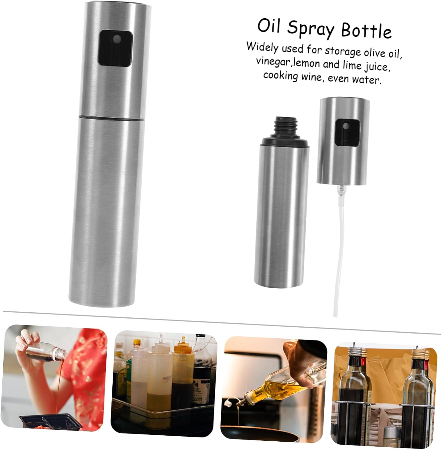 Stainless Steel Oil Sprayer Oil Dispenser Vinegar Cooking Wine for Bbq Grilling and Outdoor Use