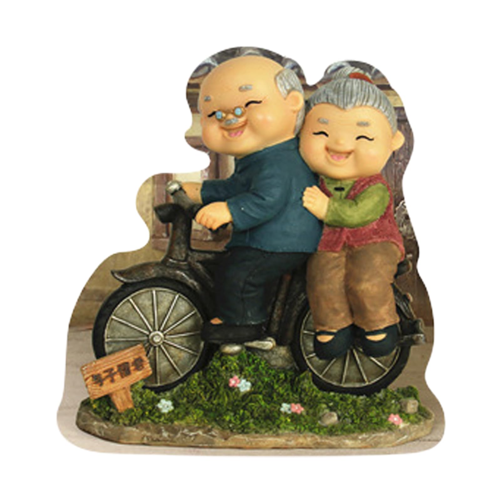 oringnat Romantics Resins Loving Elderly Couple Figurine Statue Ornament for Home Decors and Wedding Valentines