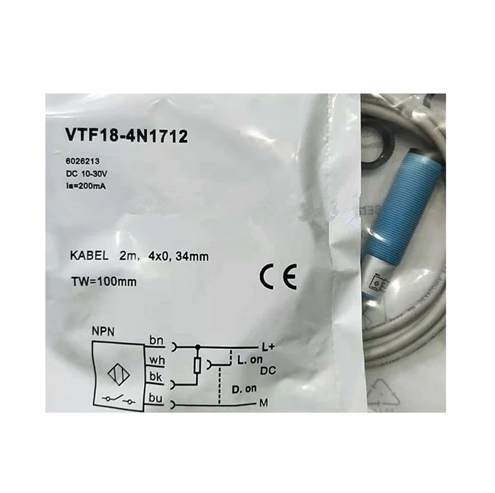 Capteur VTF18-4N1712 M18 cellule photoélectrique NPN commutation infrarouge