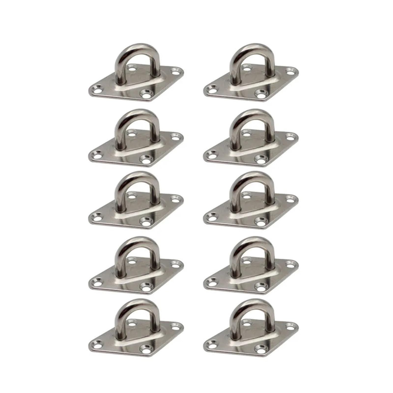 Vnakrny Eye Pate 24PCS Stainless Steel Pad Eye Plate U Hook 2.36in/60mm Heavy Ceiling Ring Hooks Screw Eyes Marine Hardware Staple Loop