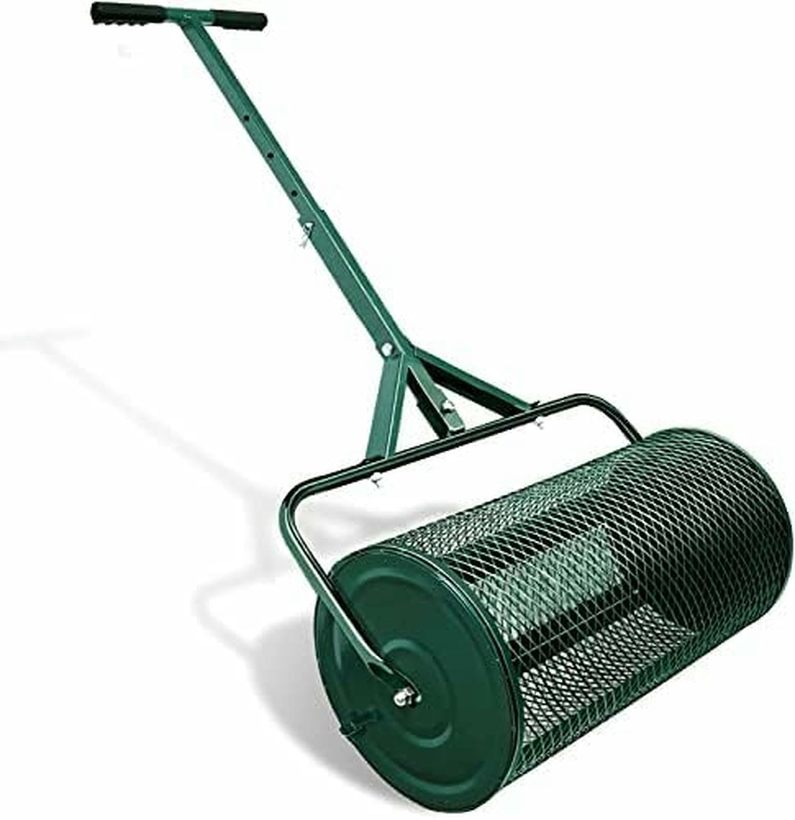 Distribuidor de Compost, Distribuidor de turba, Distribuidor de Malla metálica Ligera y Duradera, Rodillo esparcidor de estiércol, para siembra