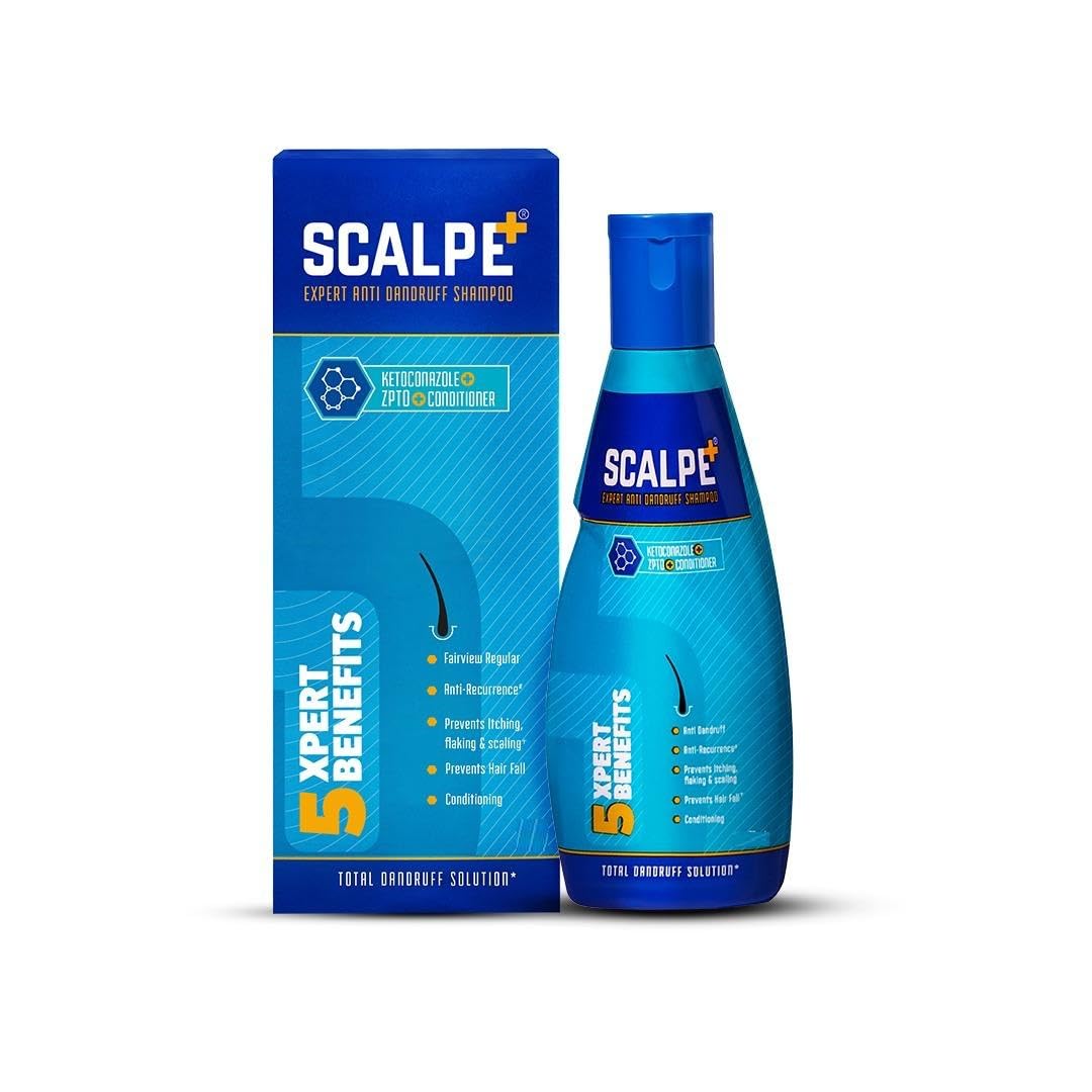 Scalpe+ Expert - Bottle of 150ml Anti Dandruff Shampoo for Men and Women with Ketoconazole and ZPTO