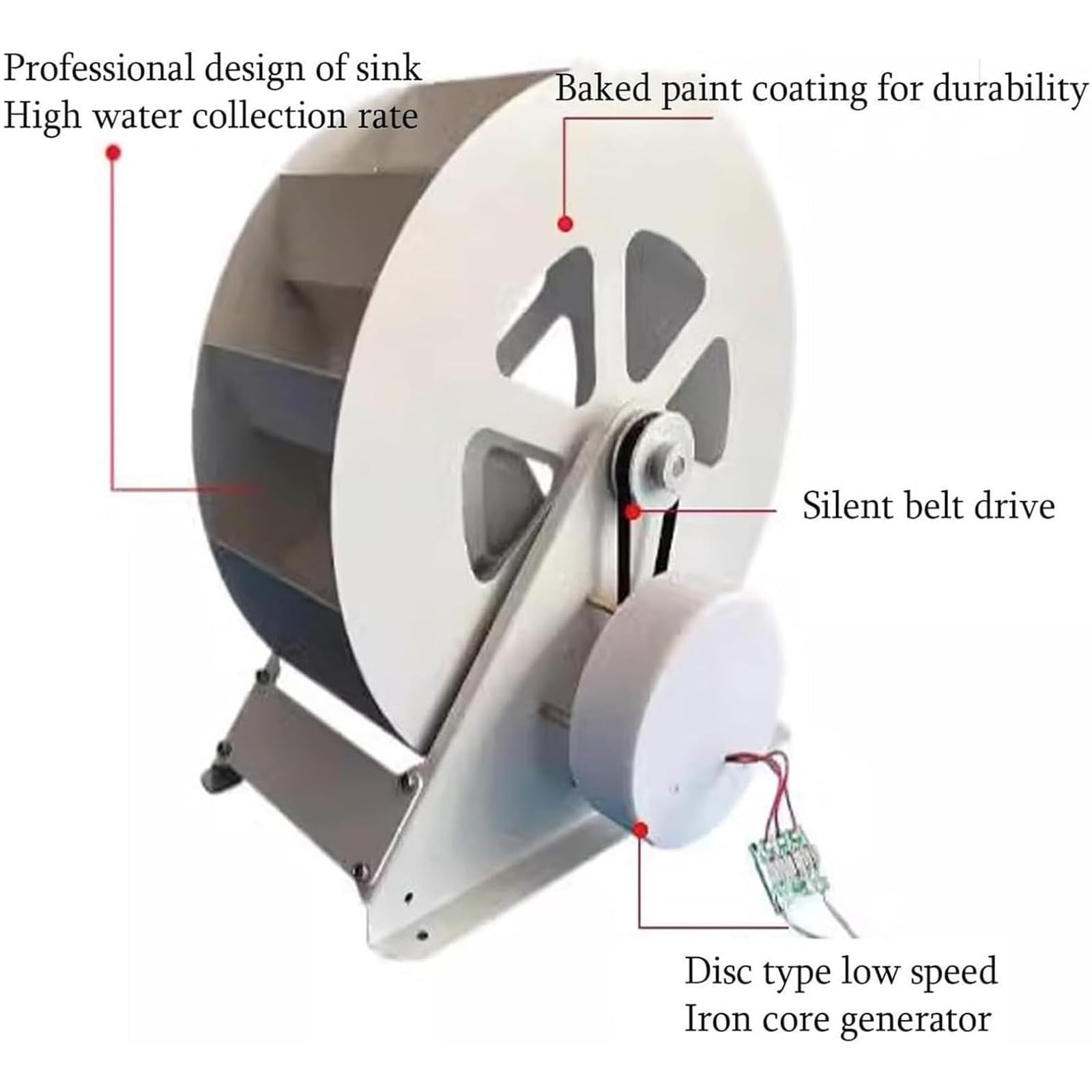 Generador de turbina de agua portátil, para generador hidroeléctrico de turbina, la relación de transmisión de la rueda síncrona es (3:1) (50w)