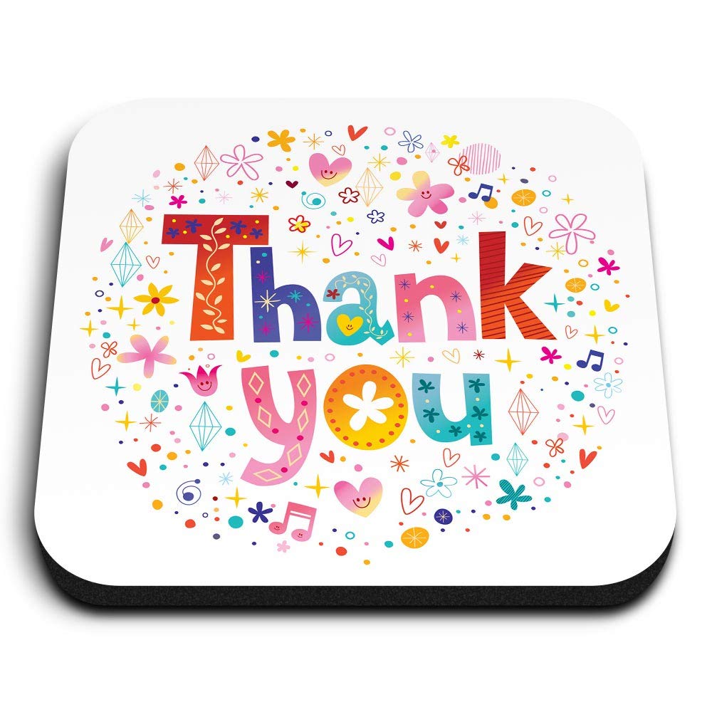 Destination Vinyl Ltd Multicolor 1 X Square Mdf Fridge Magnet - Thank You Cute Pretty Slowers Thanks 46354
