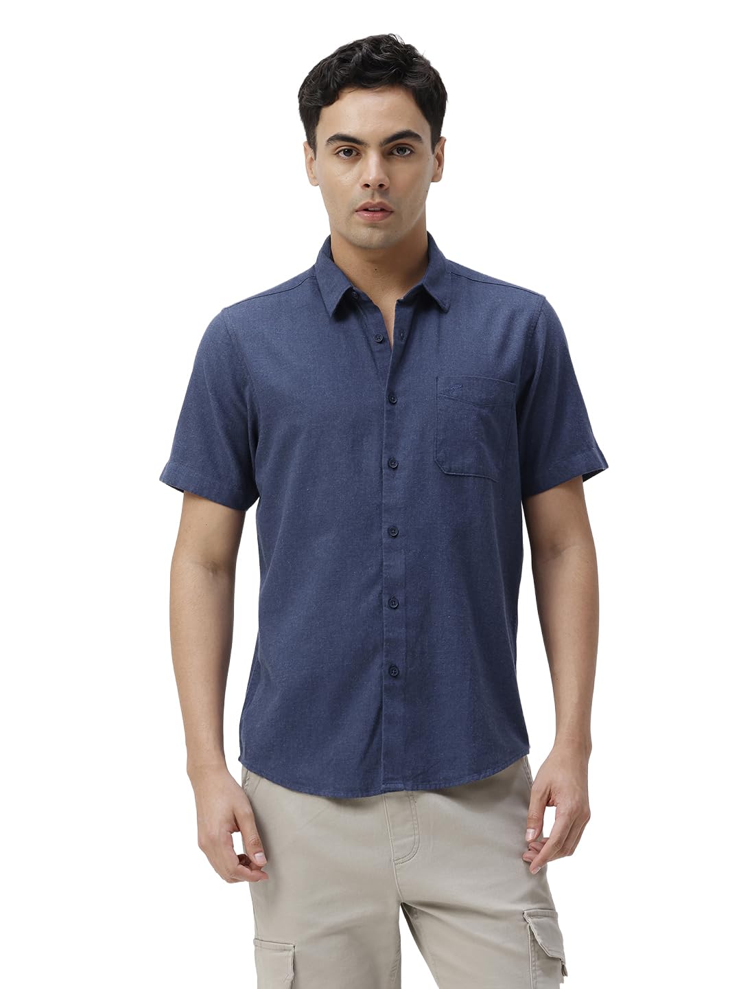 crocodile Men's Cotton Comfort Fit Casual Solid Shirt | Spread Collar | Half Sleeve | Button Closure-picture-11
