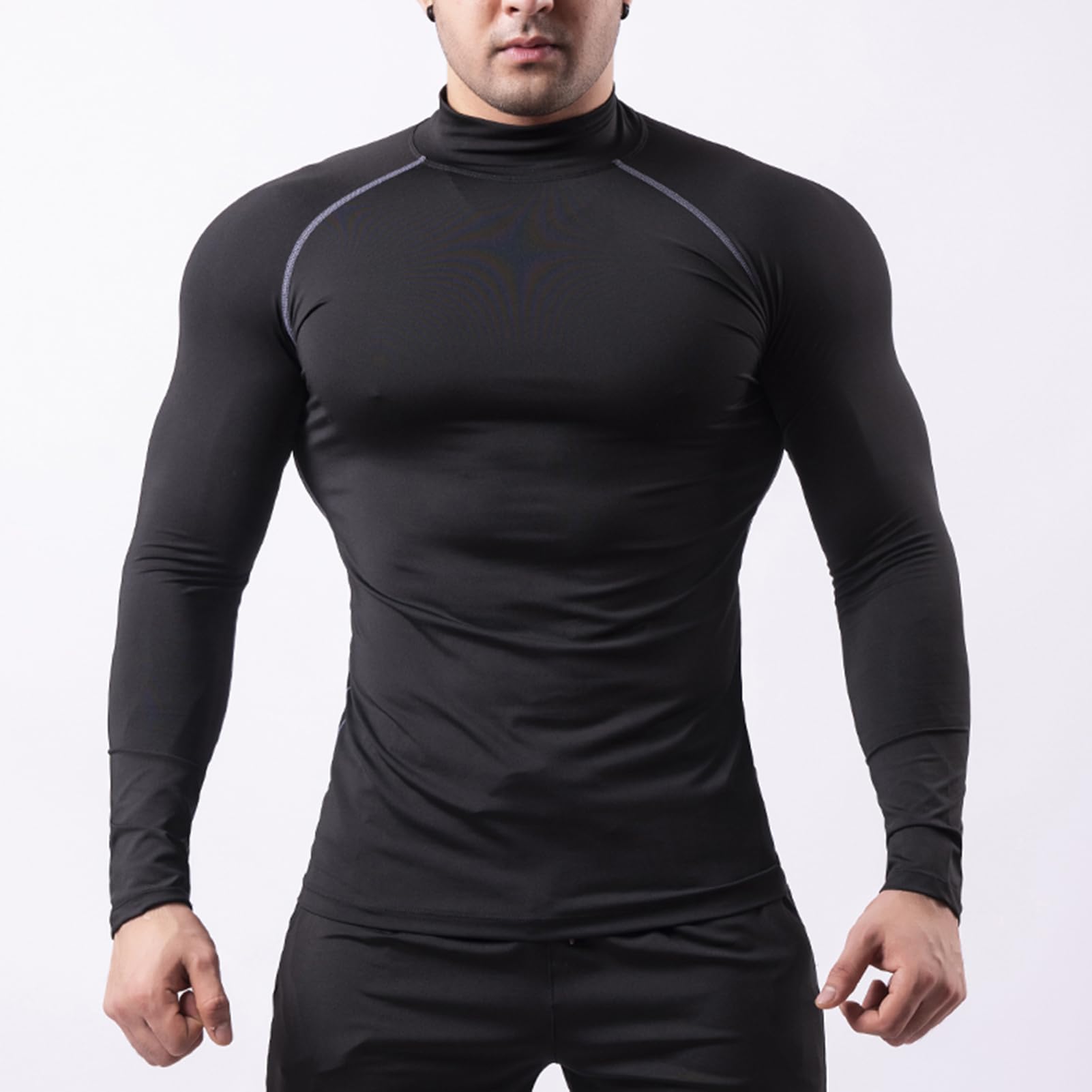 Tee Shirt Compression Homme Manche Longue Séchage Rapide Maillot Running Vetement Fitness pour Sports Jogging Musculation