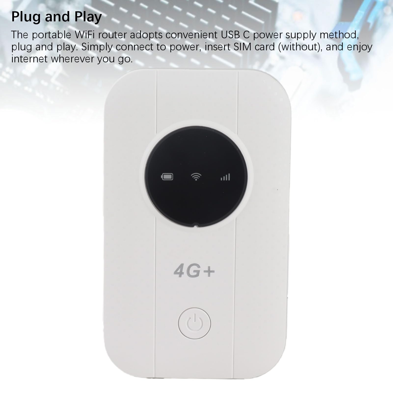 Tosuny Hotspot Mobile Portatile 4G/5G, Router WiFi 4G LTE con Slot per Scheda SIM, Alta velocità 300 Mbps, 10 Dispositivi Connessi, Dispositivo Hotspot WiFi Portatile per Viaggi e