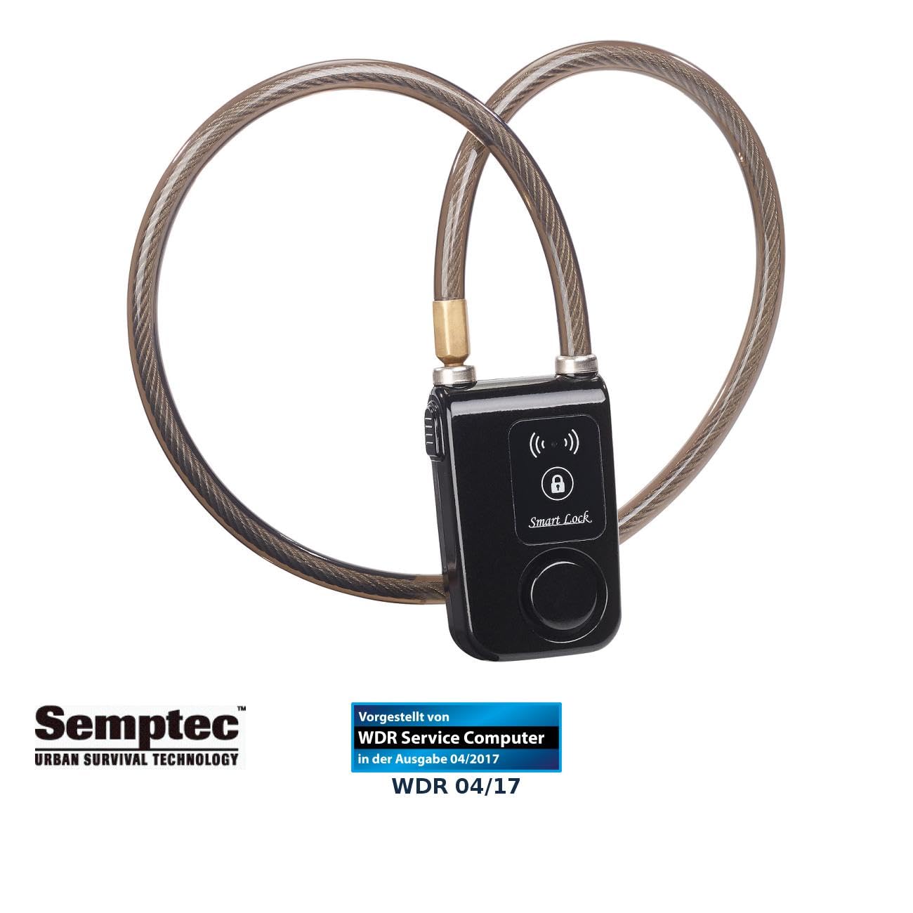Semptec Urban Survival Technology Alarmschloss: App-gesteuertes Kabelschloss, Bluetooth, Alarm für Fahrrad, Tür u.v.m. (Fahrrad Alarmanlage Bluetooth, Alarmanlage mit App, Seil) Sport & Freizeit