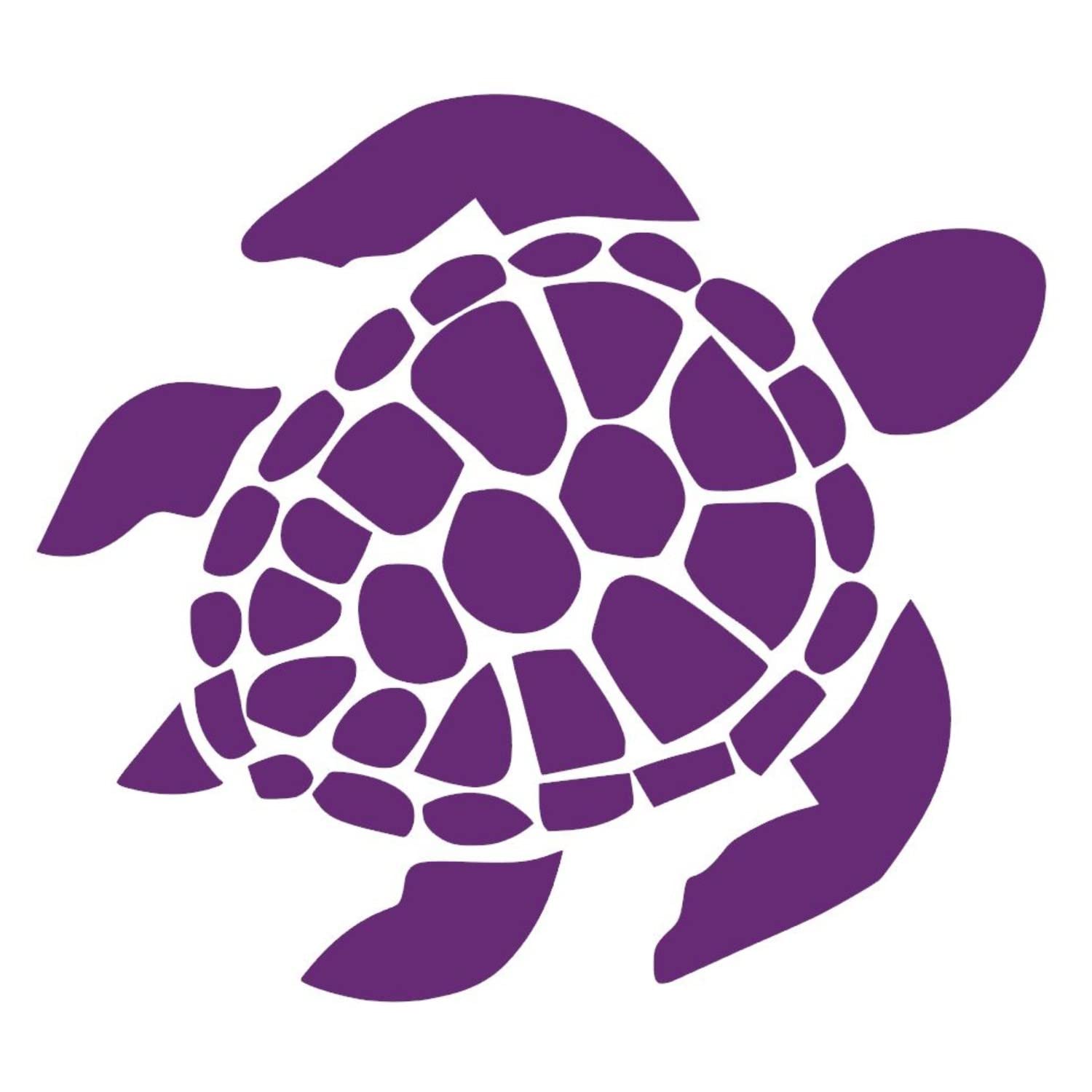 Sea Turtle [Pick Any Color] Vinyl Transfer Sticker Decal for Laptop/Car/Truck/Window/Bumper (3in x 2.7in [200-Pack], Purple)