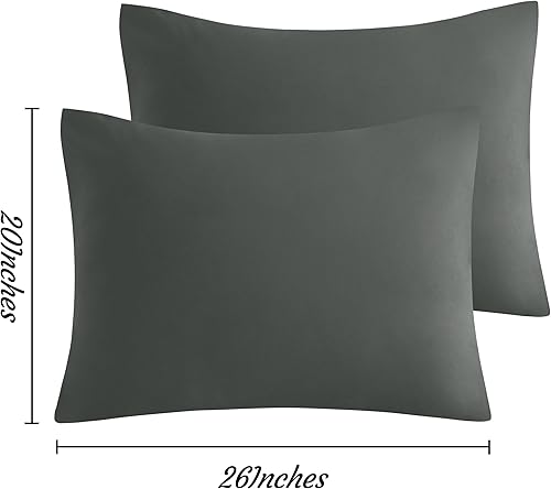 Miniatura 6 de NTBAY Juego de 2 fundas de almohada estándar, paquete de 2 fundas de almohada de microfibra cepillada de 20 x 26 pulgadas, suaves, resistentes a las