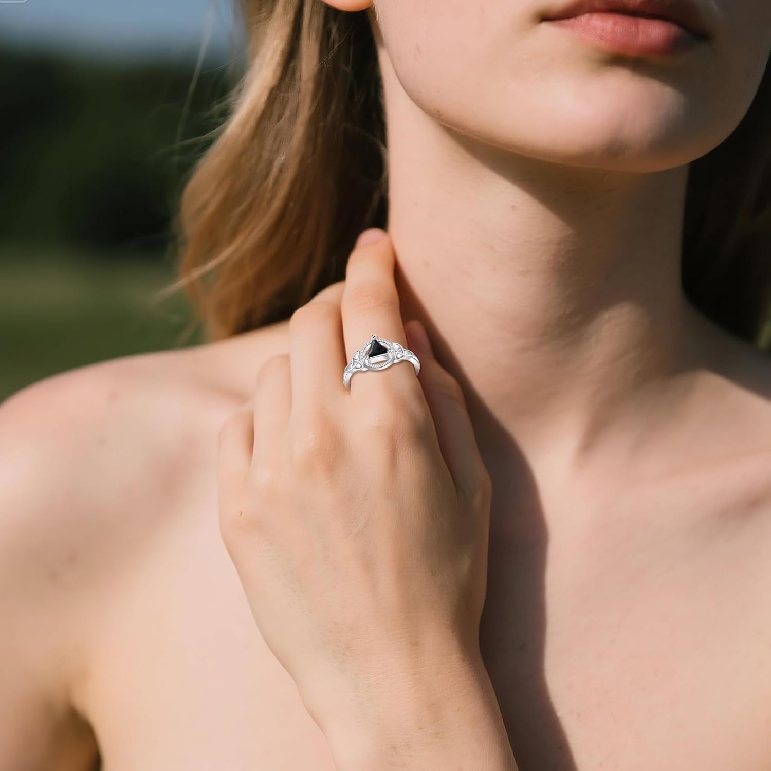 YAFEINI Sobriety Ring Sterling Silver Triangle Ring Celtic Trinity Sobriety Alcoholics Anonymous Gifts for Women - Image 4