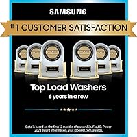 Vista 2 de Samsung Smart 4.7 Cu Ft Top Load Washer & 7.4 Cu Ft Electric Dryer, Sensor Stops Overdrying, Low Vibration Quiet Wash, WaterJet w/Power Cords