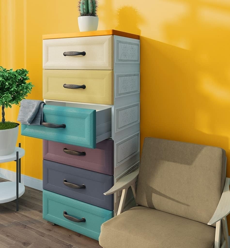 Storage Bins Thicken Drawer Type Cabinet Home, Children's Room & Wardrobe 45 * 30cm(Beige,6 layers)