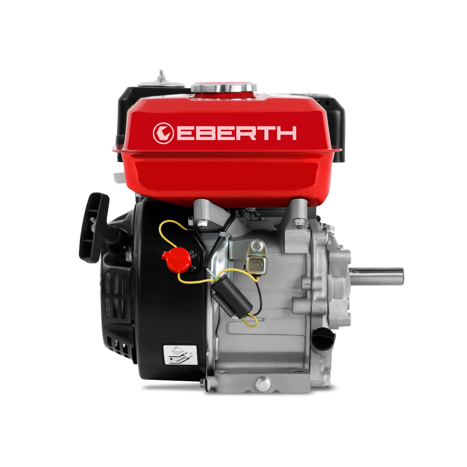 EBERTH 6,5 CV Moteur Thermique à Essence Moteur de Kart avec Réducteur 2:1, Arbre de 20 mm Ø, Sécurité Contre Manque d'huile, 4 Temps, 1 Cylindre, 196 CC Cylindrée, Démarrage Câble