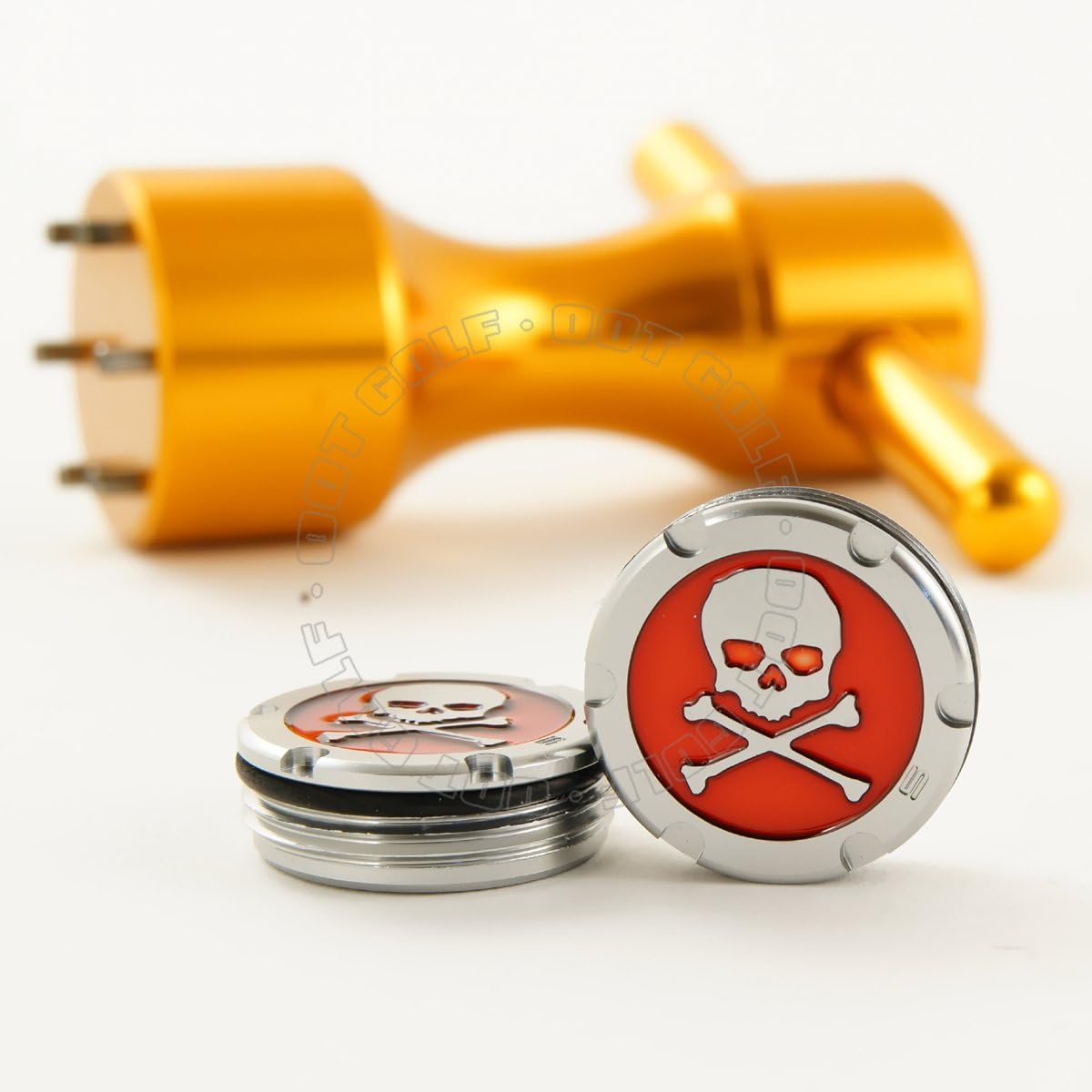 19th Hole Custom Shop 2 of 5g Deluxe Tour Style Weights for Scotty Cameron Putters + Wrench, Skull, Red