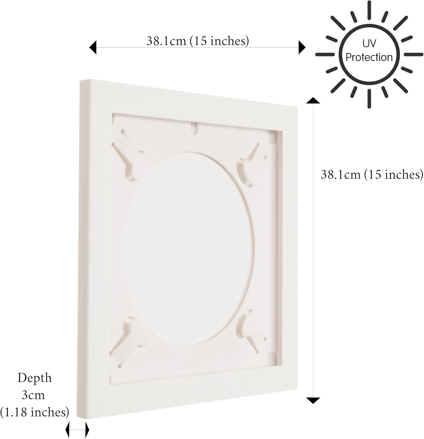 Art Vinyl Play & Display 12″ Vinyl Record Frame – UV-Resistant Wall-Mount LP Frame, Front-Loading Record Holder & Album Cover Display, White