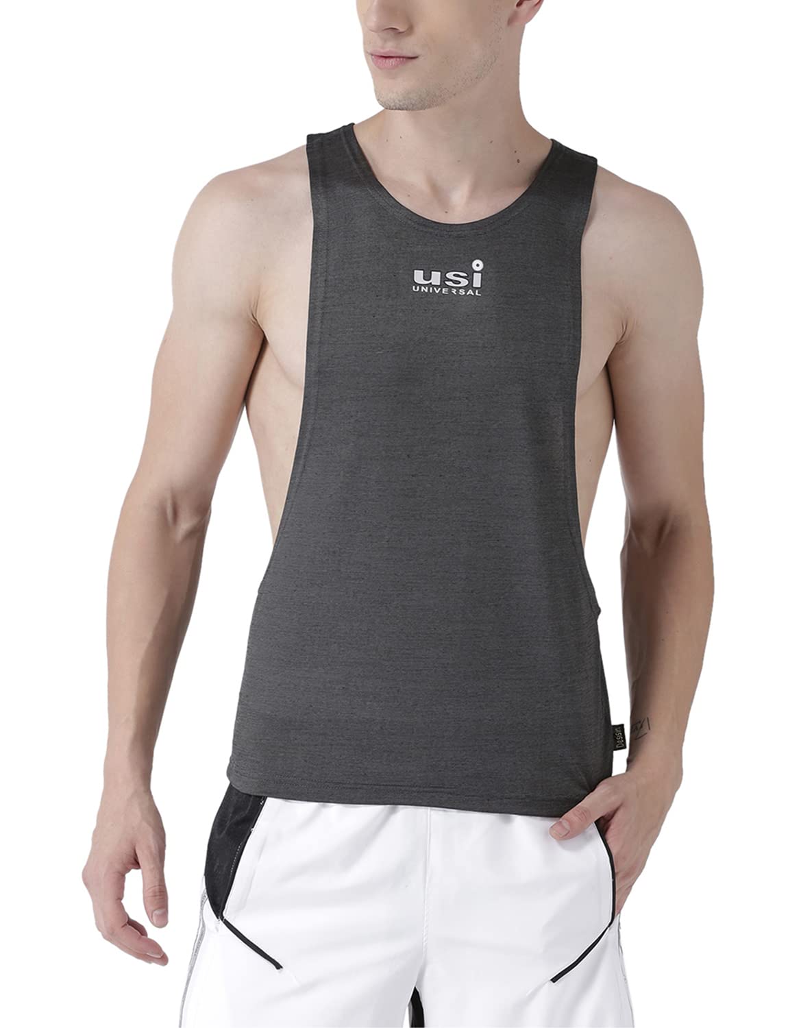 usi universal the unbeatable USI UNIVERSAL Grey Gym Vest Vest Small for Men-picture-24
