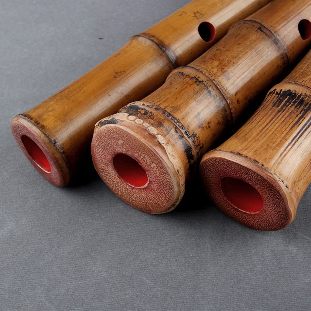 LELAMP Flauto Shakuhachi 5 Fori in Legno di Bambù con Strumento a Fiato per Principianti in Chiave RE