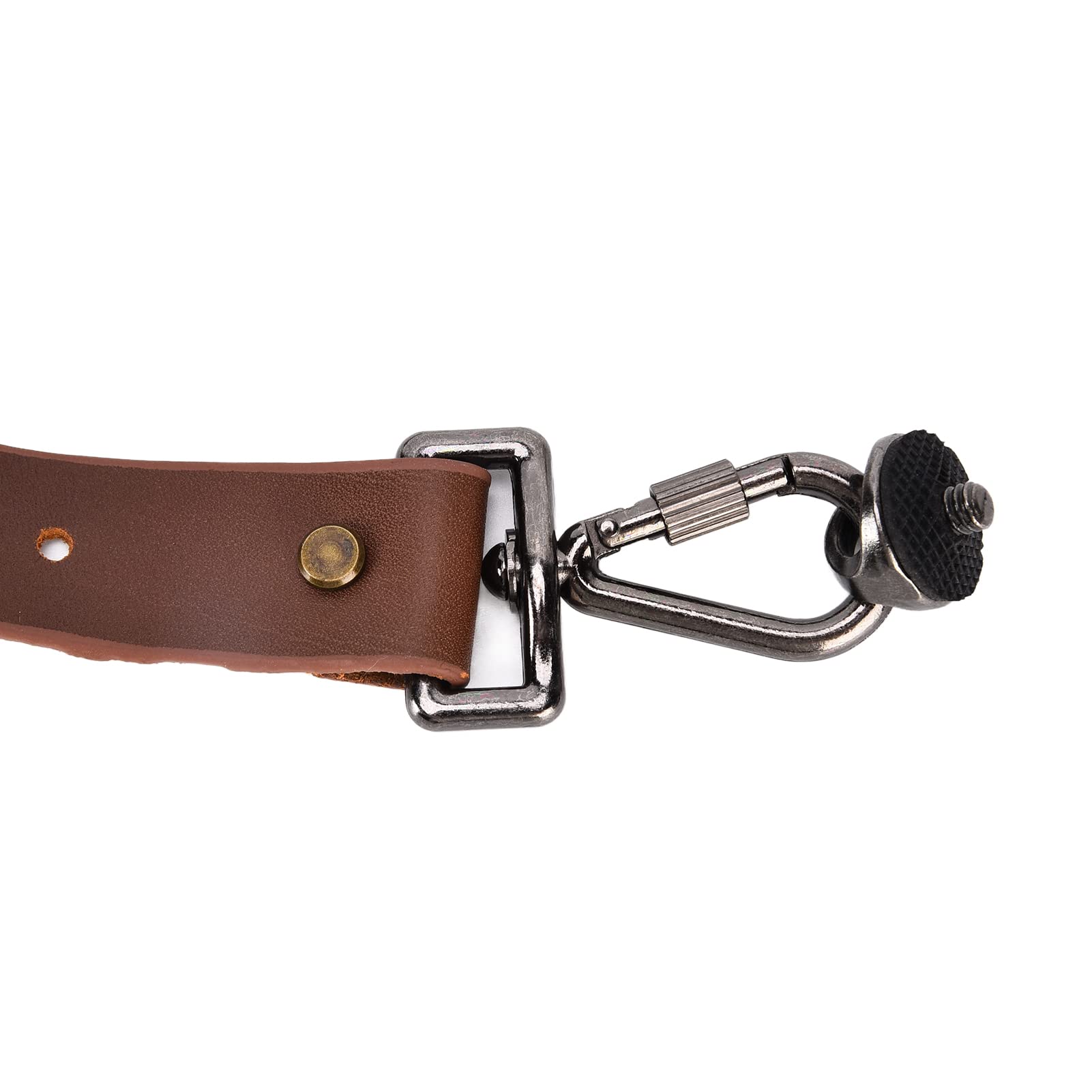 Cinghia per fotocamera in pelle, imbracatura a spalla singola per fotocamere DSLR e mirrorless, regolabile, in vera pelle, multi-accessorio per fotocamera con attacco a vite da 1/4