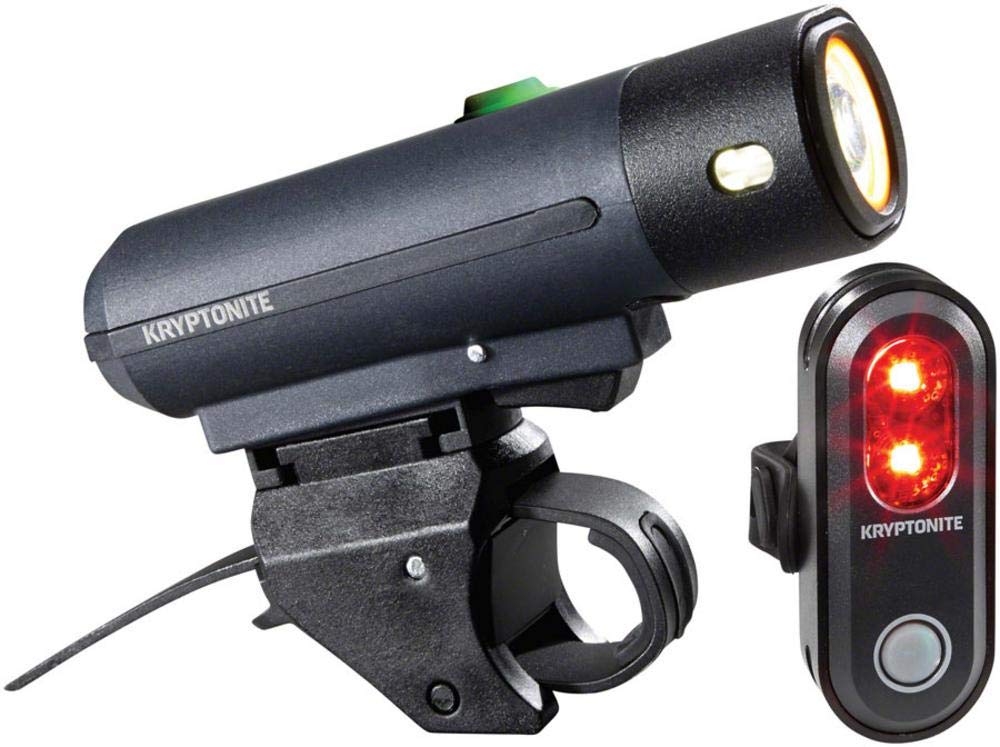 Kryptonite Street F-500 & Avenue R-45 Set - Medium USB to Be Seen Light Set,Black