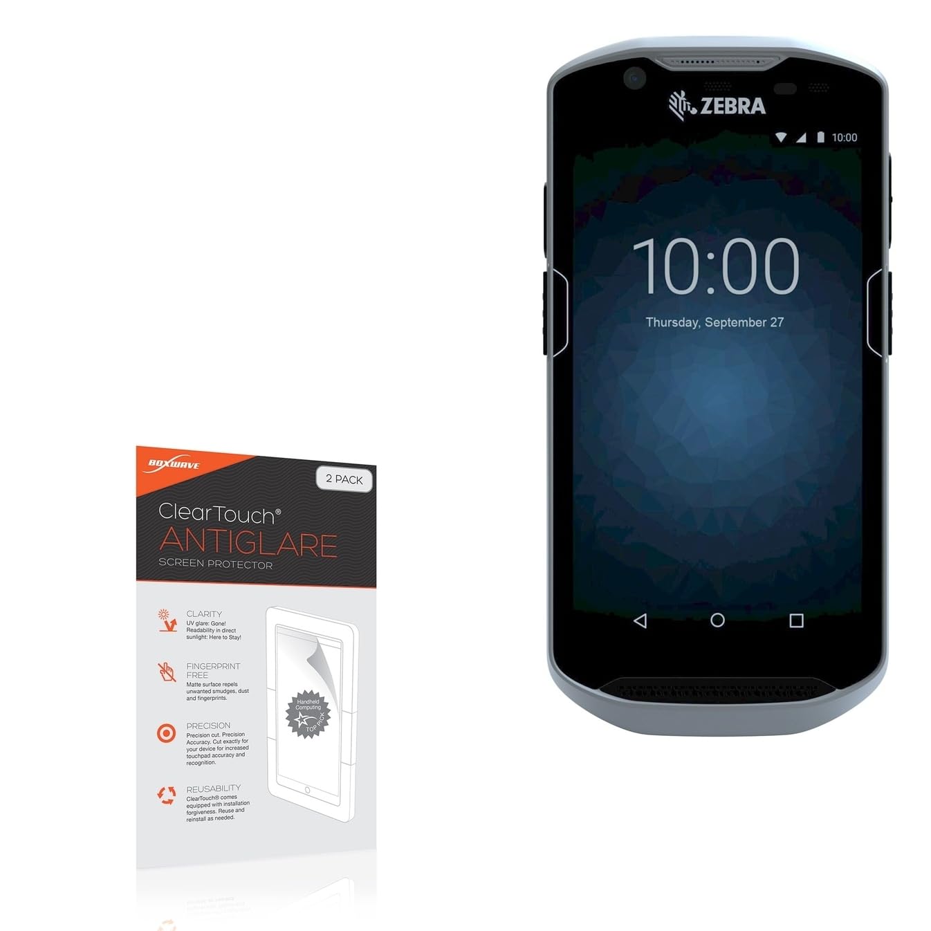 BoxWave Screen Protector Compatible with Zebra TC57 - ClearTouch Anti-Glare (2-Pack), Anti-Fingerprint Matte Film Skin