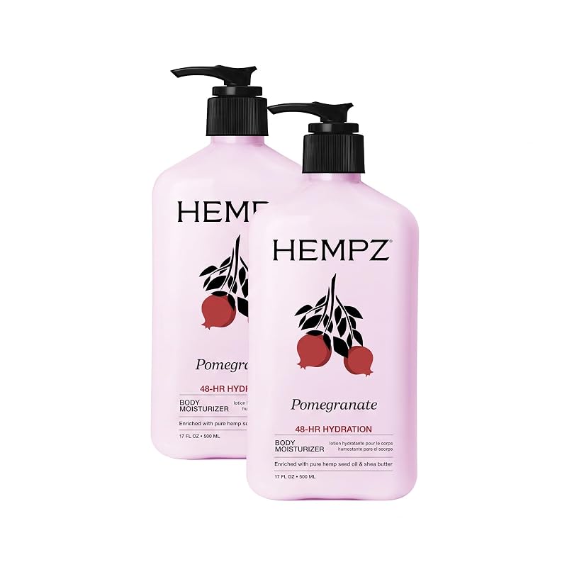 Hempz Body Lotion, Bright Citrus, Pomegranate, 17oz, (Pack of 2)