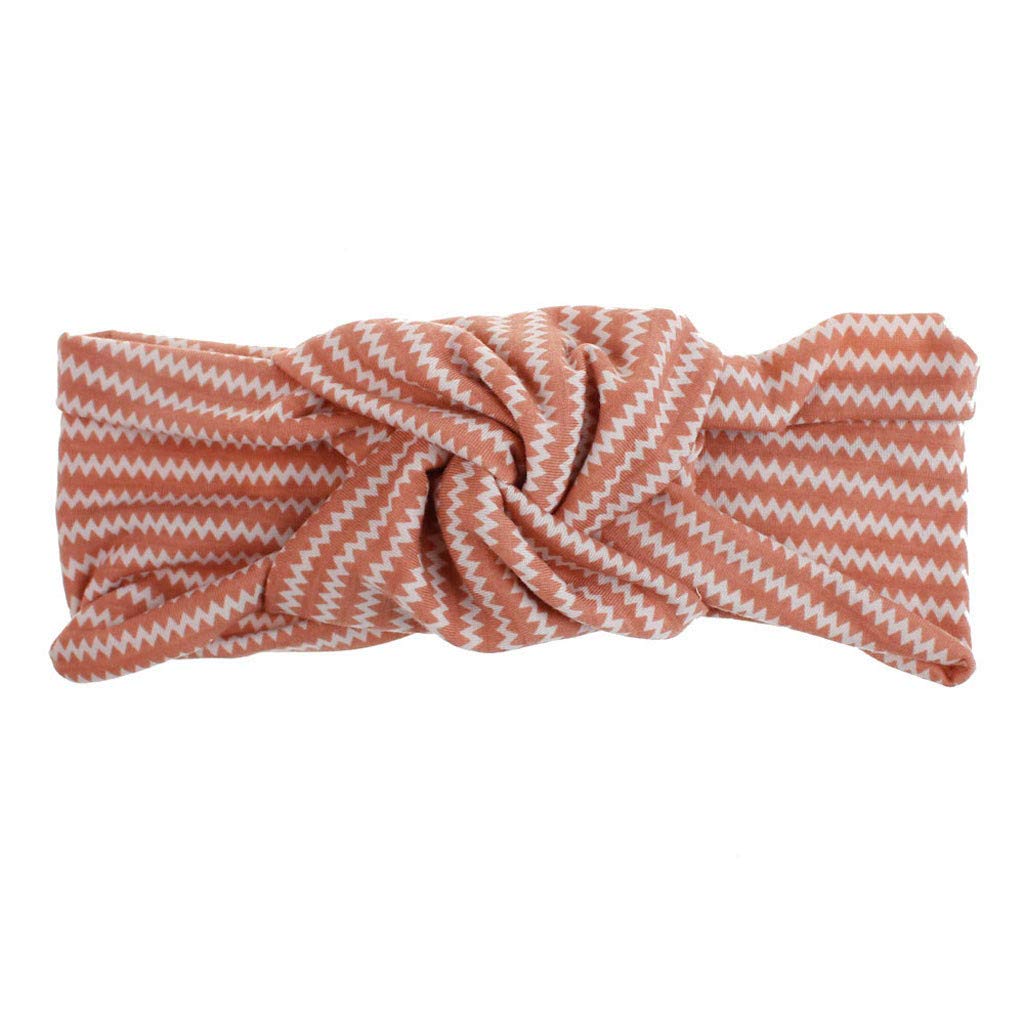 Bylater Bow Knot Headbands Printed Hair Hoops Turban Multicolor Elastic Vintage Hairband Headwrap for Women Girls(Orange)