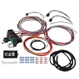 12 Circuit Wiring Harness Universal Wire Harness Automotive Fuses Wiring Harness Kit, Compatible with Chevy Ford Chrysler Mopar Muscle Car