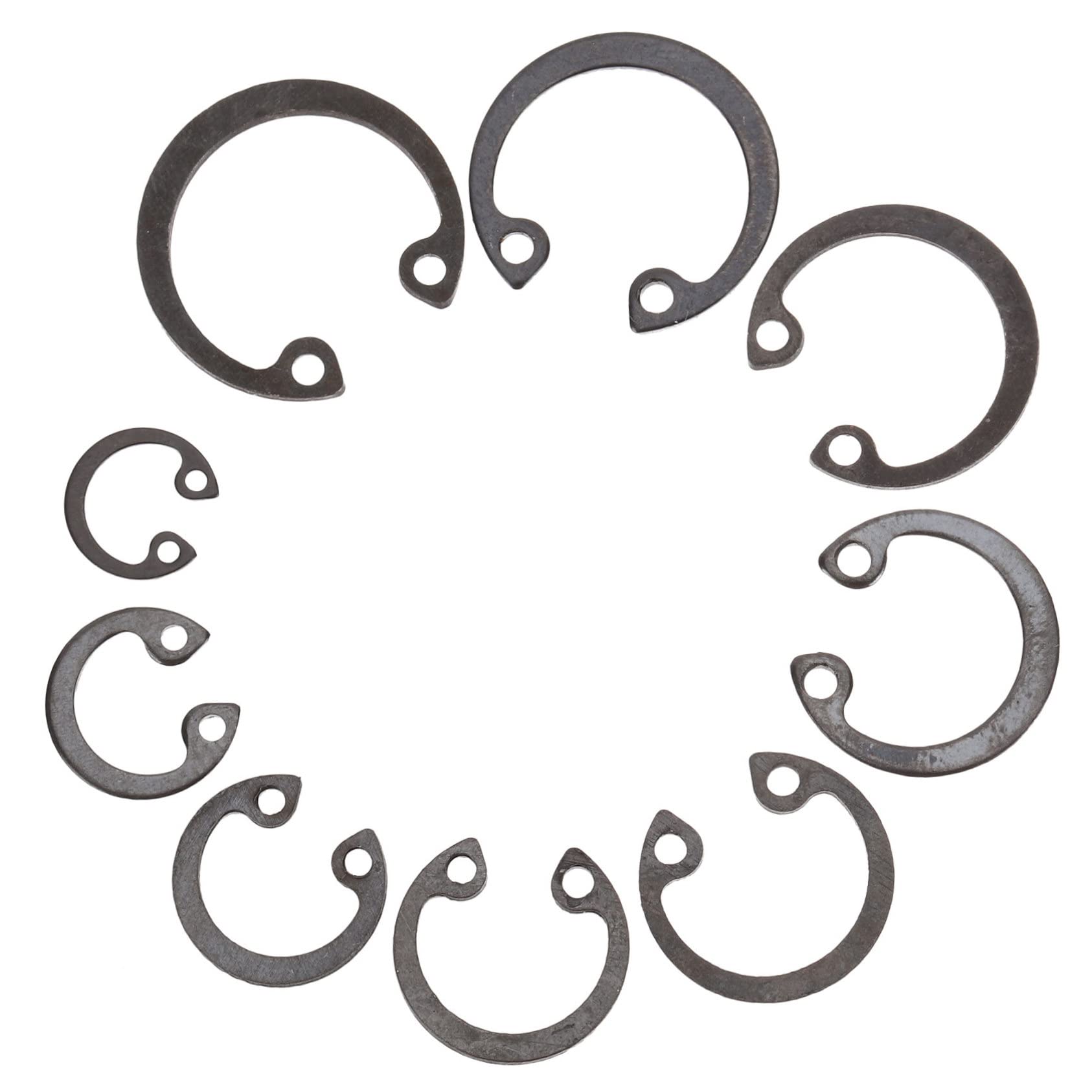 PRETYZOOM 100pcs Assorted Shaft Retaining Rings Spring Steel Snap Ring Assortment