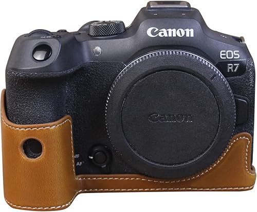 Miniatura 8 de Rieibi EOS R7 - Funda de piel sintética de calidad para cámara digital Canon EOS R7 - Funda de agarre para Canon EOSR7, café, funda para cámara