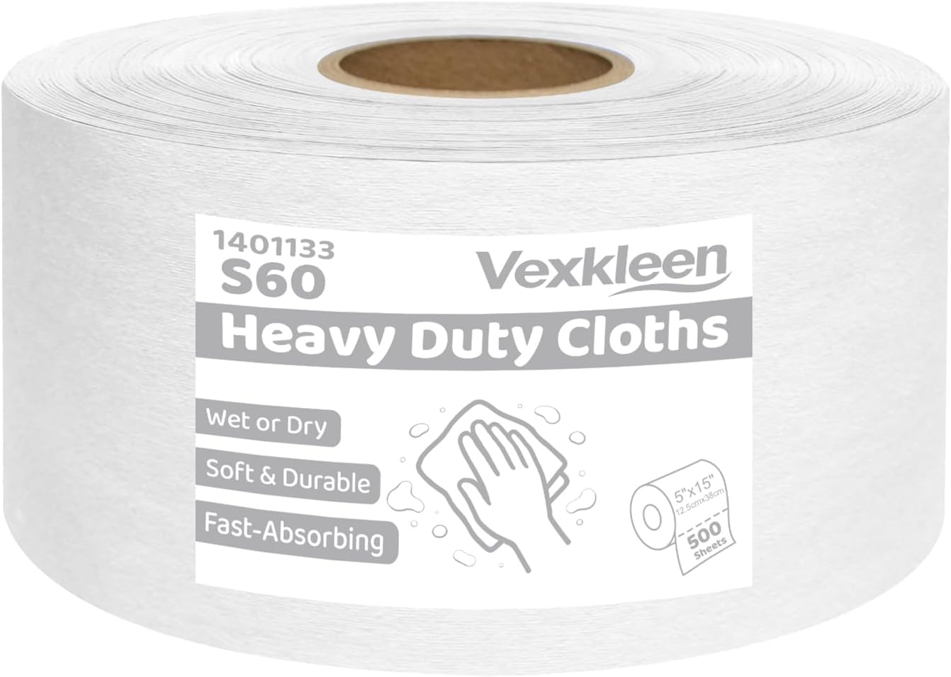 Shop Towels Lint-Free Heavy Duty Cloths, White (15"x10", 500 PCS)