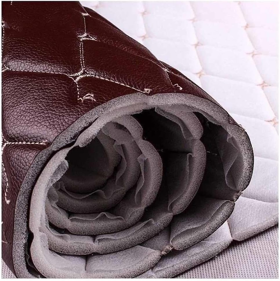 Faux Leather Fabric Quilted Leather Diamond Stitch Padded Cushion Linen Wadding Faux Leather Interior Vehicle Upholstery Fabric # Colour: Cream,Size: 1.6x1m/5.25x3.28ft(Black 2,1.6X2m)