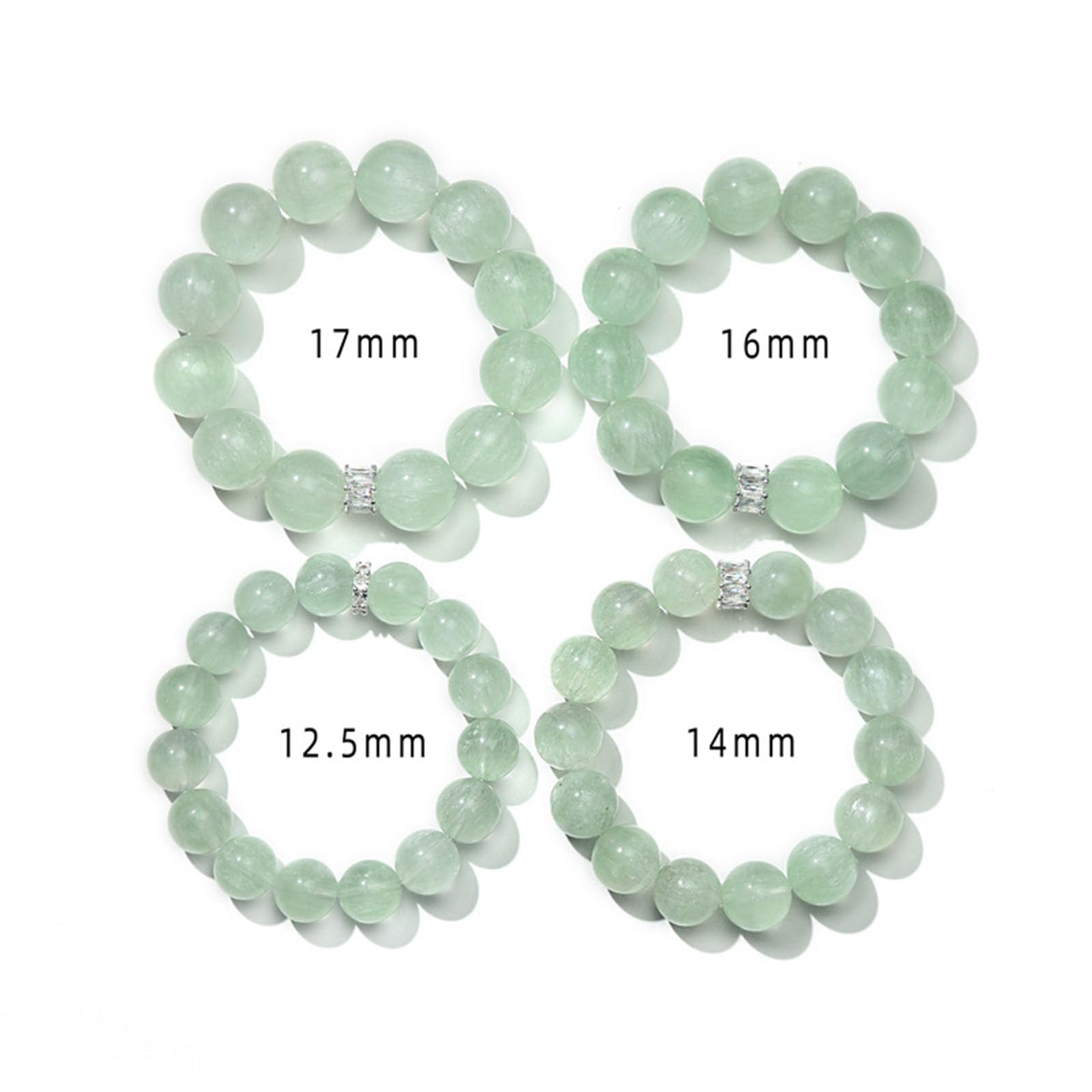 Pulsera de fluorita Verde cepillada Natural, Pulsera de Cristal de Cuarzo Verde para Mujer, Pulseras elásticas de Cuentas de Piedras Preciosas energéticas para Regalos de cumpleaños,14mm