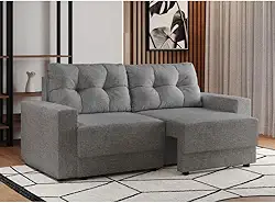 Sofá 2 Lugares Retrátil Lubeck Linho Grafite